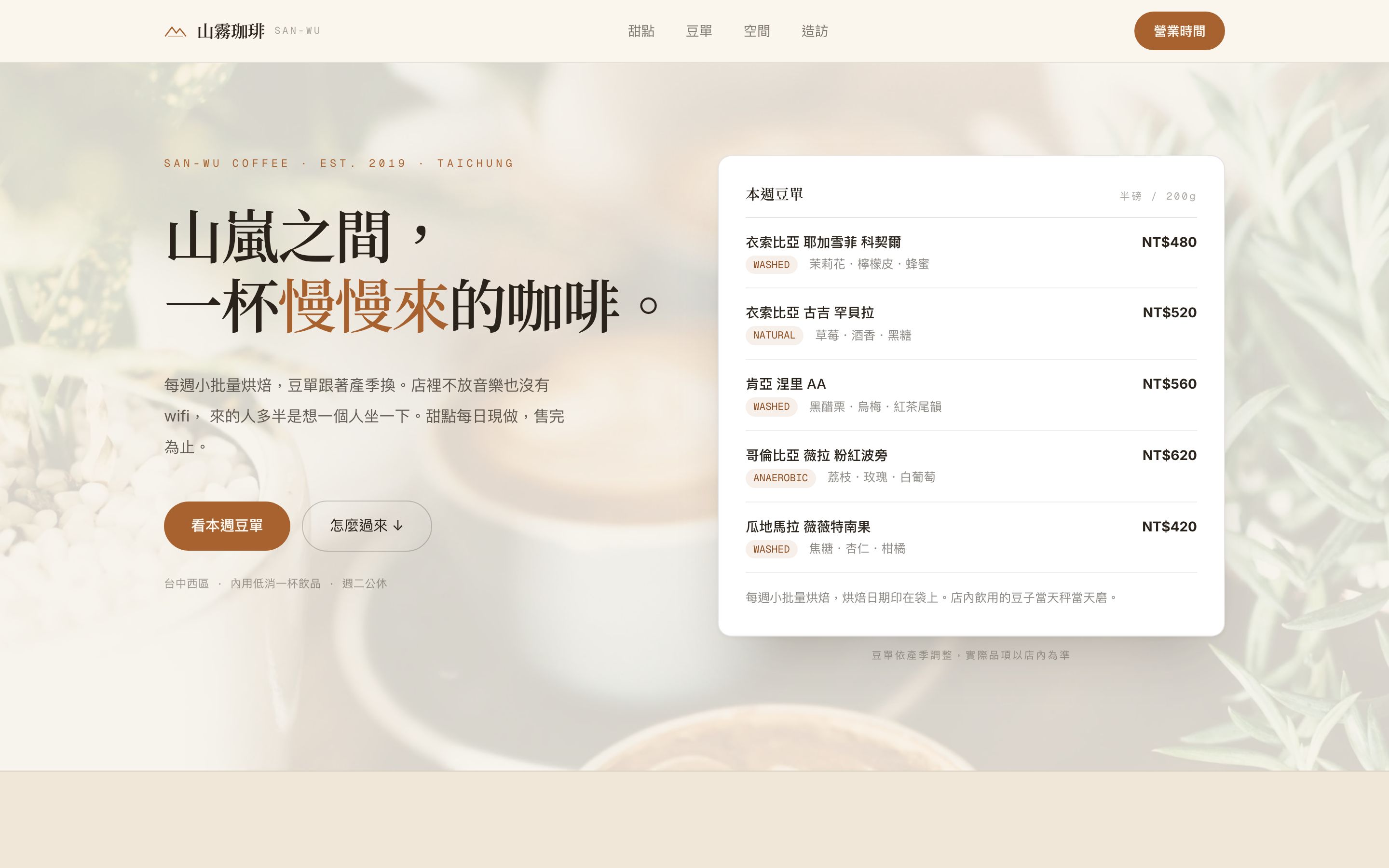咖啡店風格範例